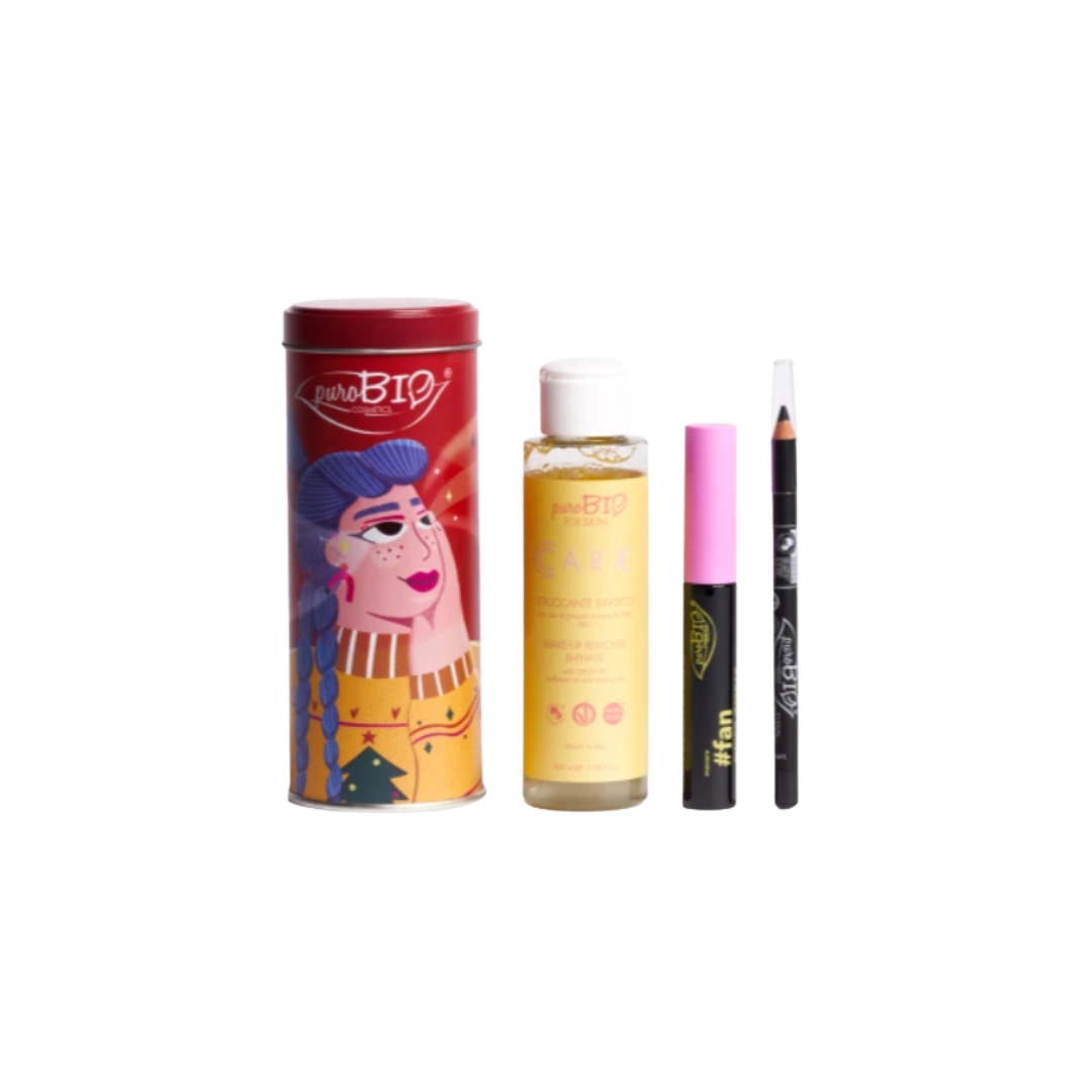 scatola-latta-rossa-con-trucchi-purobio-cosmetics-parafarmacia-san-felice